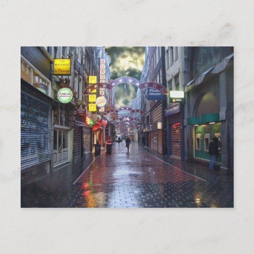 Early Morning Rain __ Amsterdam in November Postcard