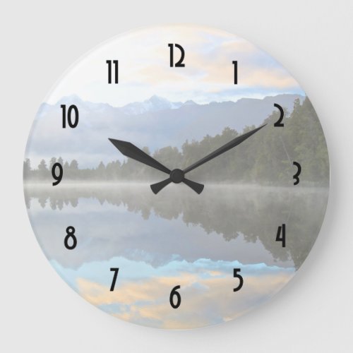 Early Morning Reflections Landscape Large Clock