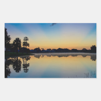 Early Morning Reflections Rectangular Sticker