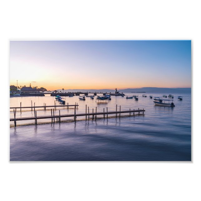 early morning scenic of lake in chapala mexico photo print (Front)