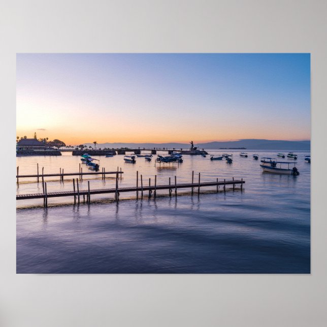 early morning scenic of lake in chapala mexico poster (Front)