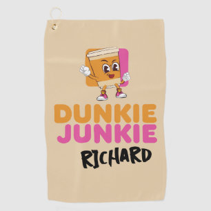 Early Morning Scramble Funny Coffee Mascot Spoof Golf Towel