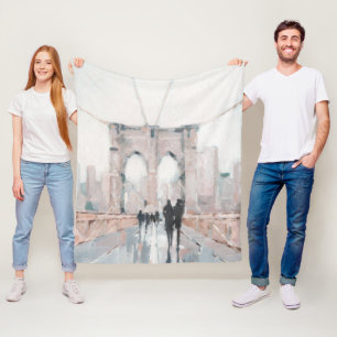 Early Morning Stroll - New York Fleece Blanket