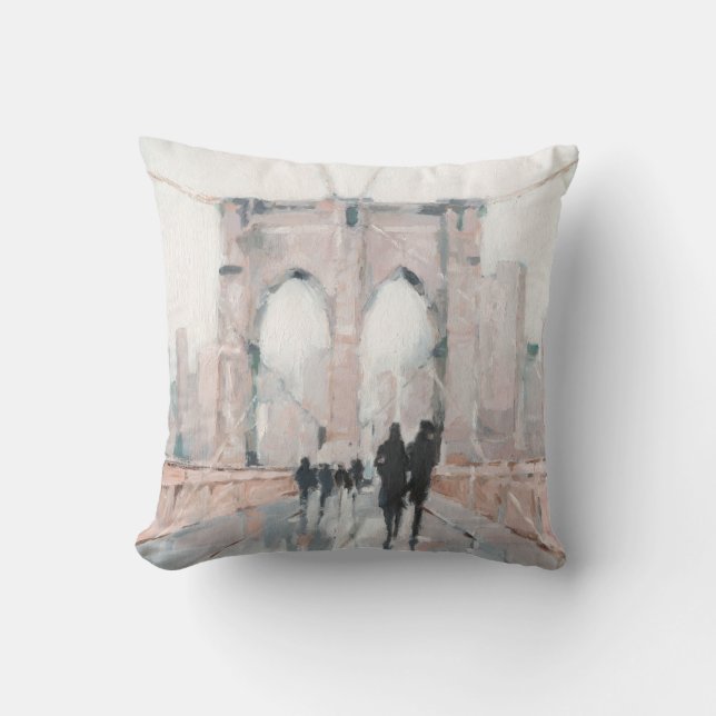 Early Morning Stroll - New York Throw Pillow (Front)