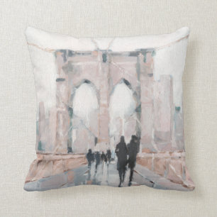 Early Morning Stroll - New York Throw Pillow