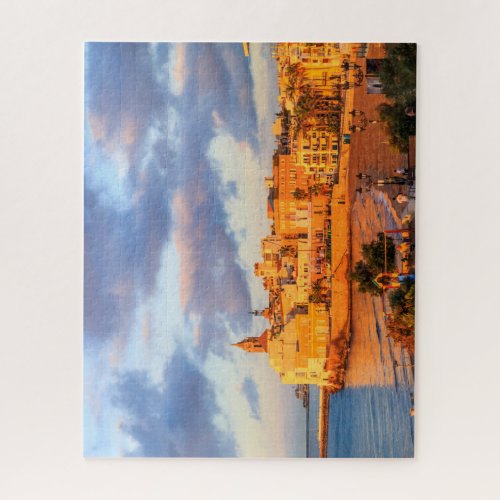 Early morning sunshine Sitges Spain Jigsaw Puzzle