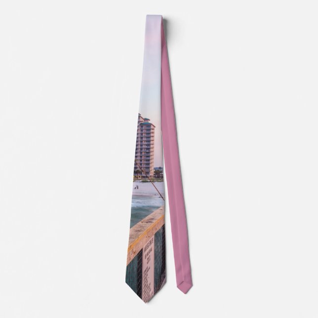 Early Navarre Beach Florida Fishing Neck Tie (Front)