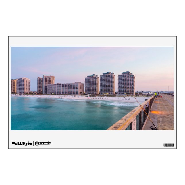 Early Navarre Beach Florida Fishing Wall Decal (Front)