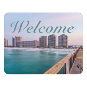 Early Navarre Beach Florida Fishing Welcome Door Sign
