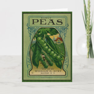 Early Peas Vintage Seed Packet Card