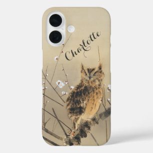 Early Plum Blossoms by Nishimura Goun, Owl Art iPhone 16 Case