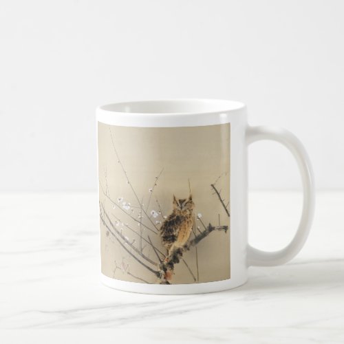 Early Plum Blossoms by Nishimura Goun Vintage Owl Coffee Mug