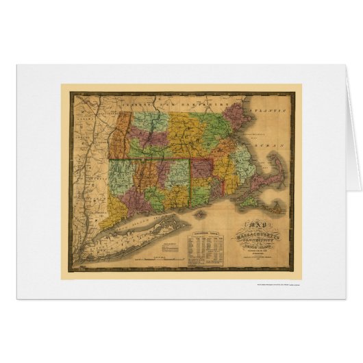 Early Railroad Map 1831 Cards (Front Horizontal)