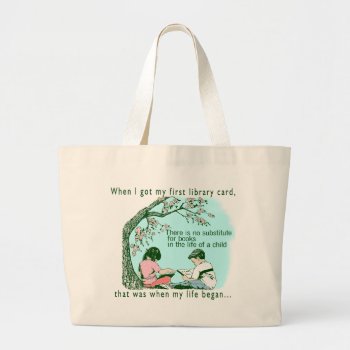Early Reading Large Tote Bag by IslandVintage at Zazzle