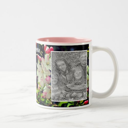Early Spring Blossoms Frame Add Your Photo Two_Tone Coffee Mug