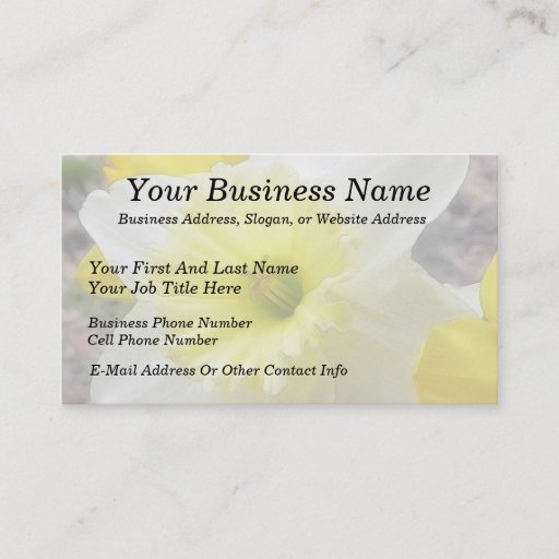 Customizable Early Spring Daffodil Business Card Templates
