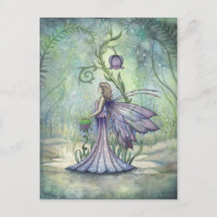 Early Spring Fairy Watercolor Art Illustration Postcard