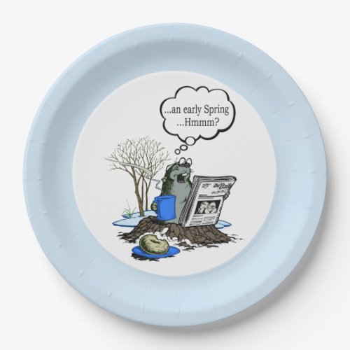 Early Spring Groundhog Day Party Paper Plate