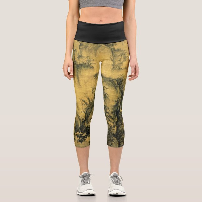 Early Spring & Guo Xi - Chinese Art/imperial China Capri Leggings (Front)