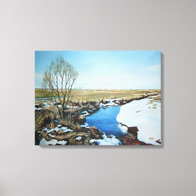 Early spring in Villingaholt, Iceland. Canvas Print (Front)