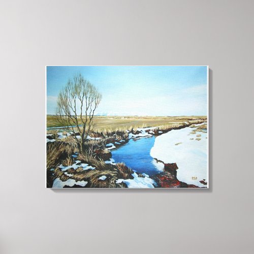 Early spring in Villingaholt Iceland Canvas Print