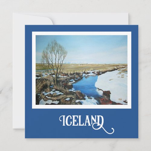 Early spring in Villingaholt South Iceland Holid Holiday Card