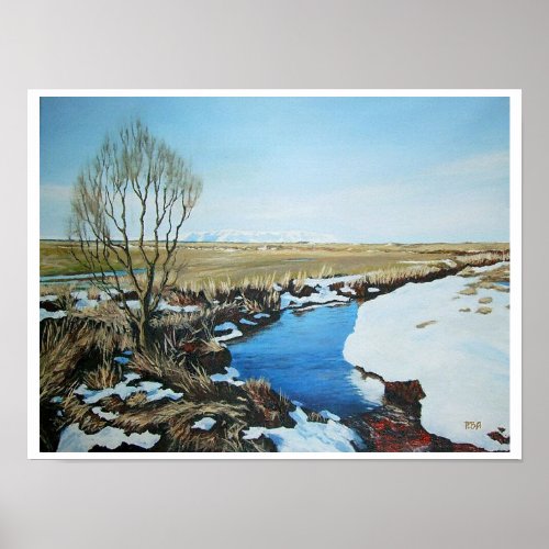 Early spring in Villingaholt South Iceland Poster