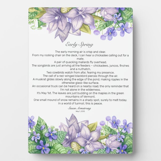Early Spring Poem Plaque (Front)