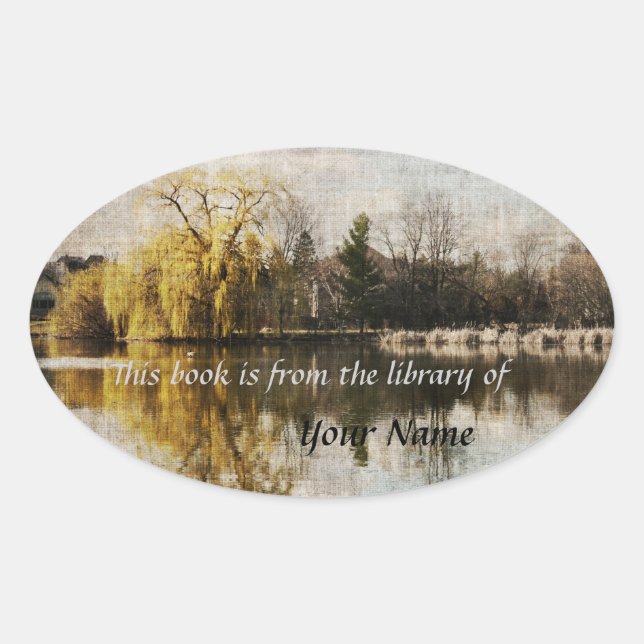Early spring pond reflections library sticker (Front)