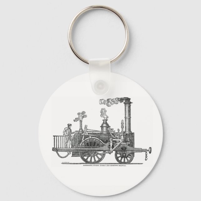 Early Steam Locomotive Keychain (Front)