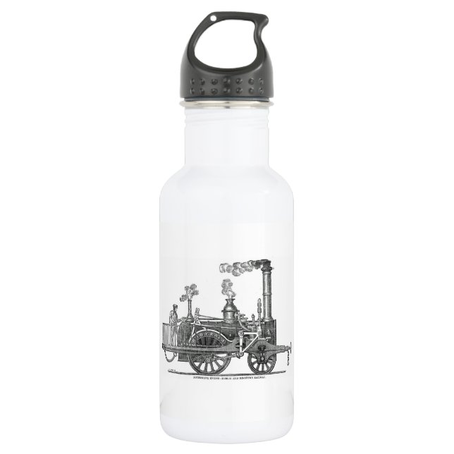 Early Steam Locomotive Water Bottle (Front)