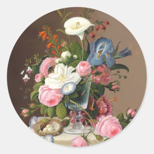 Early Summer Flowers  Severin Roesen Classic Round Sticker