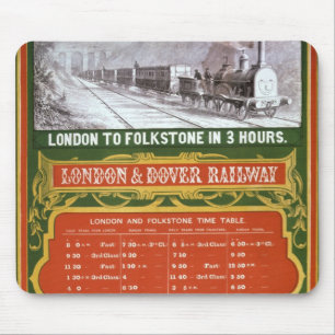 Early timetable for the London to Dover Railway Mouse Pad