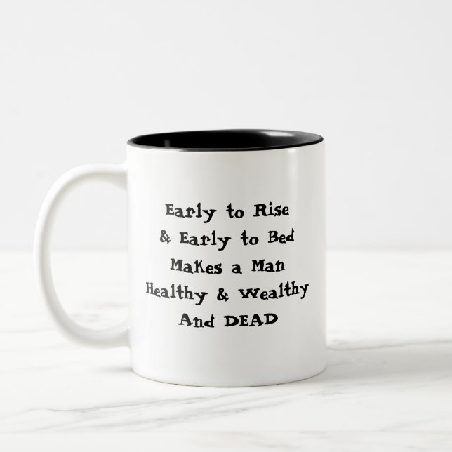 Early to Rise. Two-Tone Coffee Mug (Left)