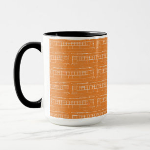 early TROLLEY TRAIN STREETCAR white + YOUR COLOR Mug