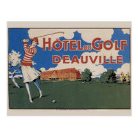 Early Vintage French Golf Postcard w Female Golfer