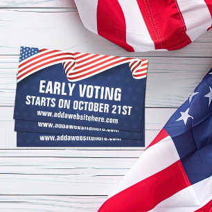 Early Voting 2026 Midterm Election American Flag Business Card