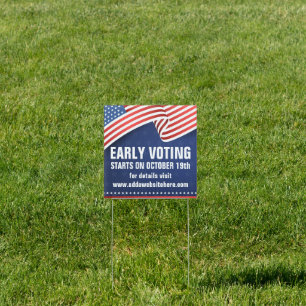 Early Voting 2026 Midterm Election Small Yard Sign