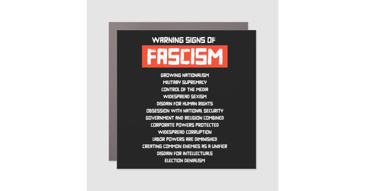 Early Warning Signs of Fascism | Zazzle