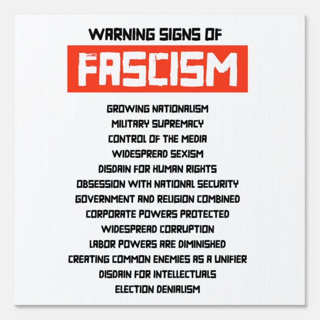 Early Warning Signs of Fascism (Front)