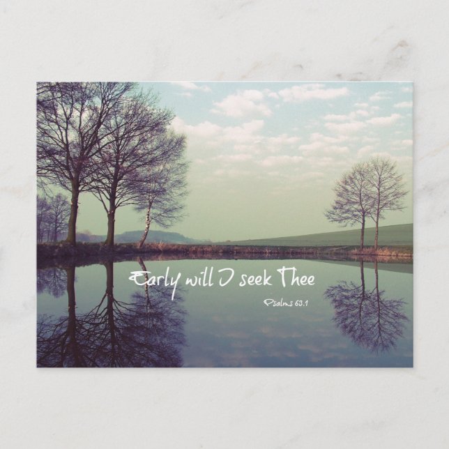 Early Will I seek Thee Bible Verse Postcard (Front)
