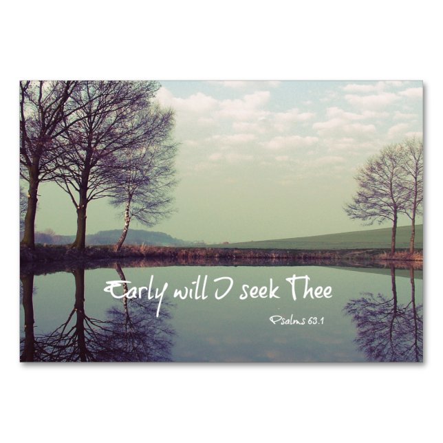 Early Will I seek Thee Bible Verse Table Number (Front)