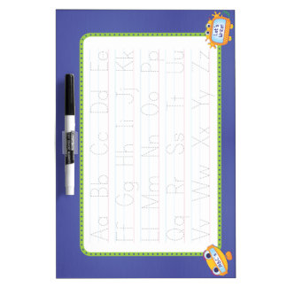 Early Writing Dry Erase Board: Tracing, Robots Dry Erase Board