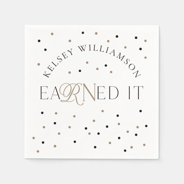 eaRNed It Nursing School Graduation Celebration Napkins (Front)