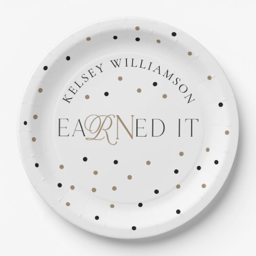 eaRNed It Nursing School Graduation Celebration Paper Plates