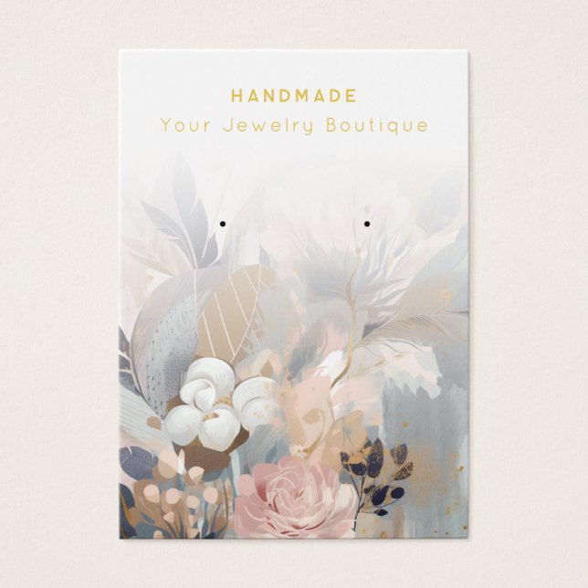 Earring Abstract Flowers Jewelry Display Cards (Front)