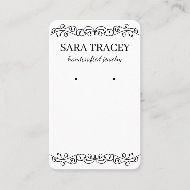 Earring Card Customized With Your Name and Tagline (Front)