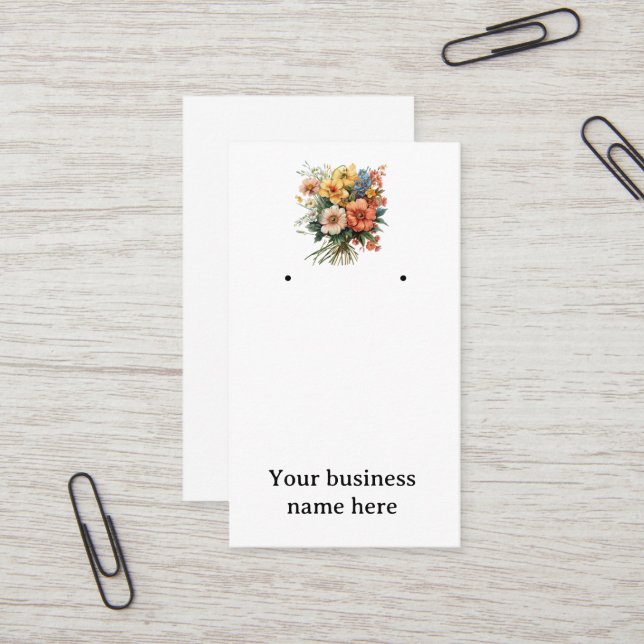 Earring card for jewelry business. Can customize. (Front/Back In Situ)