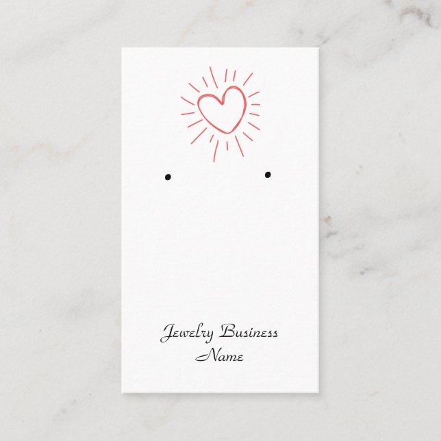 Earring card for jewelry maker and sales. (Front)