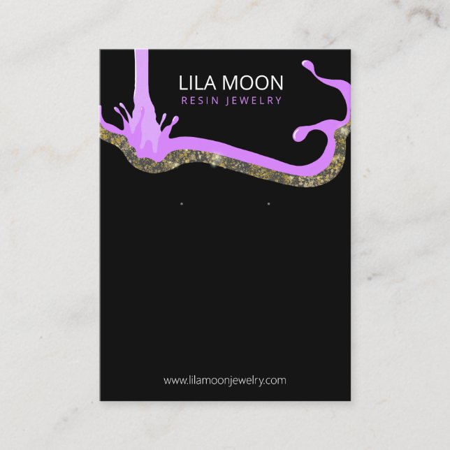 Earring Card For Resin Earrings Business (Front)